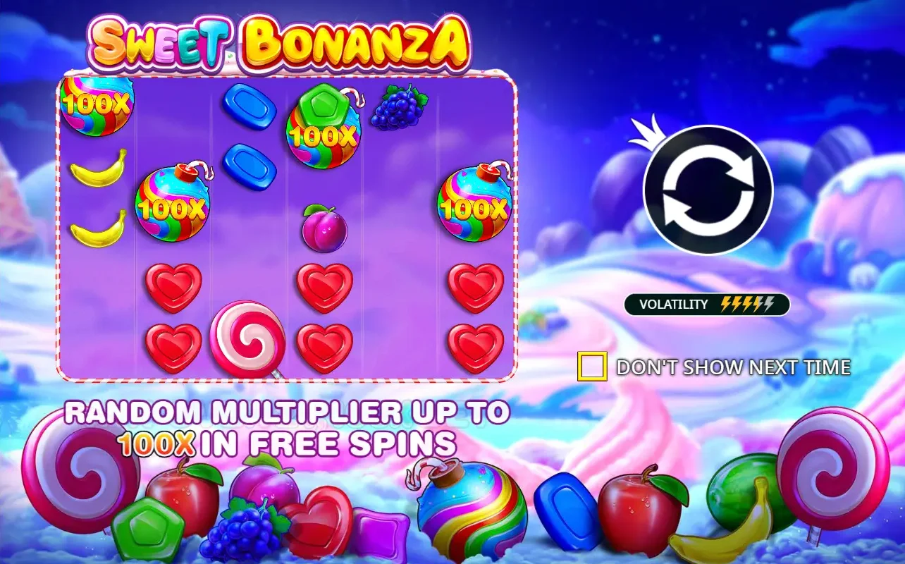 Стартовый экран Sweet Bonanza